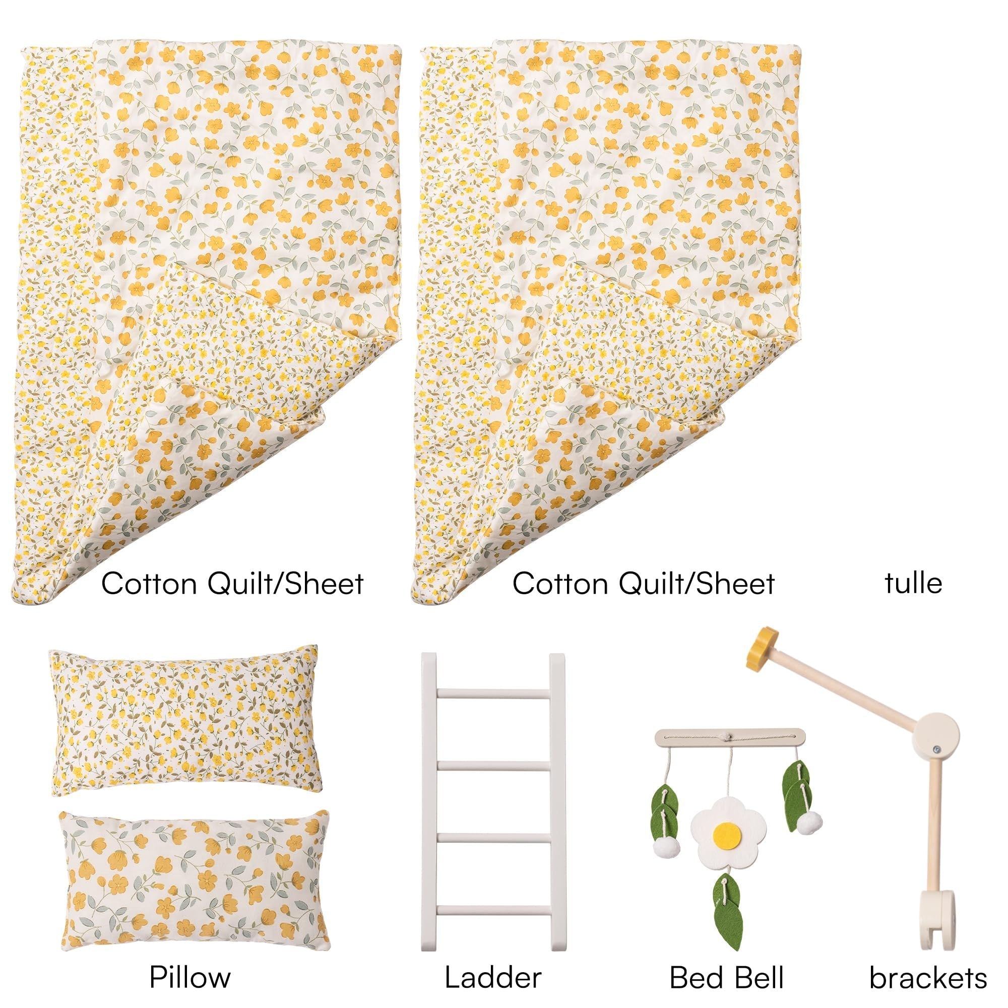 ROBOTIME Doll Bunk Beds Cradle For 18 Inch Dolls, Wooden Baby Doll Beds Cribs Fits American Girls Shopifynow