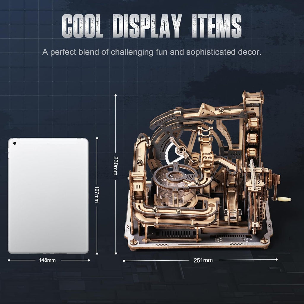 ROBOTIME Marble Run 3D Puzzle Wooden Model Kits For Adults To Build, Gifts Adults Electric Craft Boys, Marble Spaceport LGC01 Shopifynow