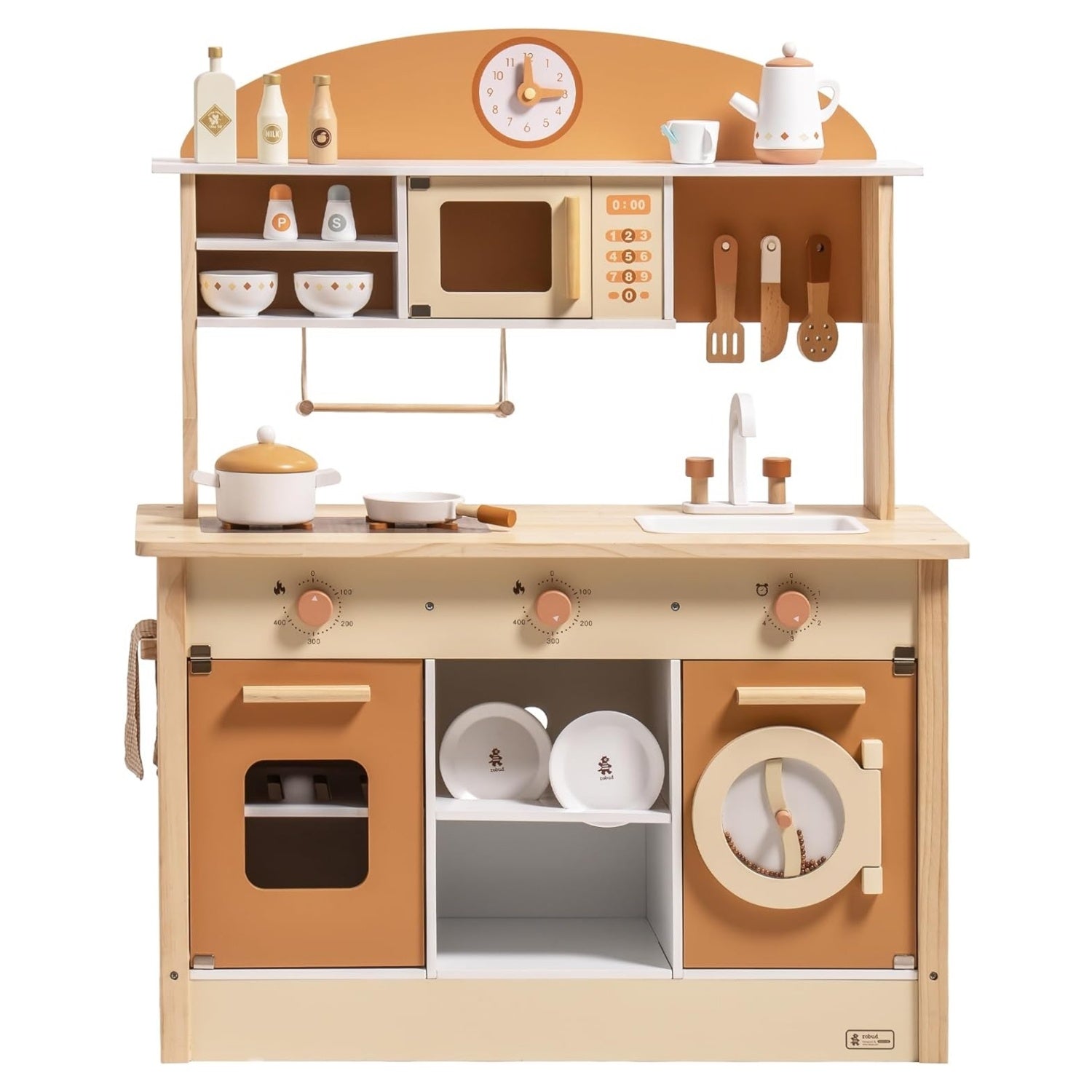 Robud New Large Kids Toddlers Kitchen Playset Wooden Play Toy With Accessories Shopifynow