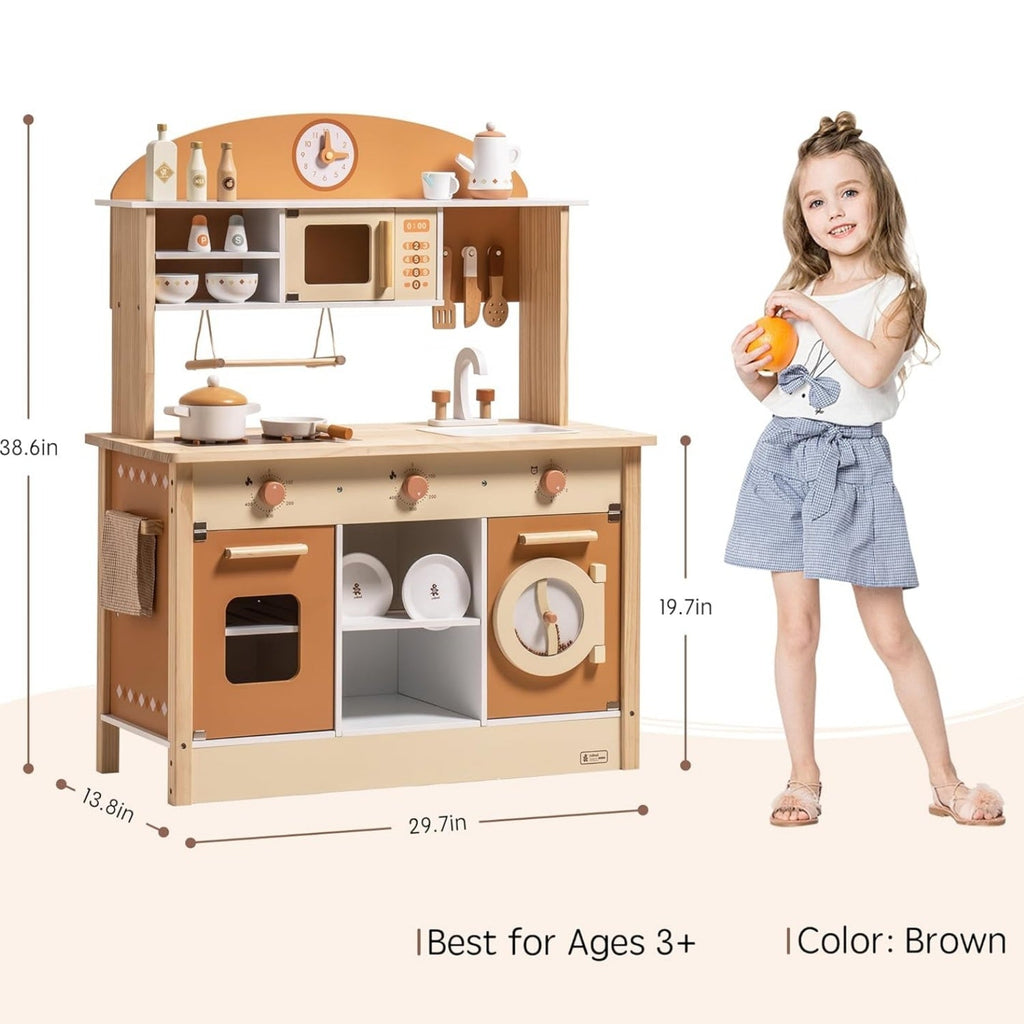 Robud New Large Kids Toddlers Kitchen Playset Wooden Play Toy With Accessories Shopifynow