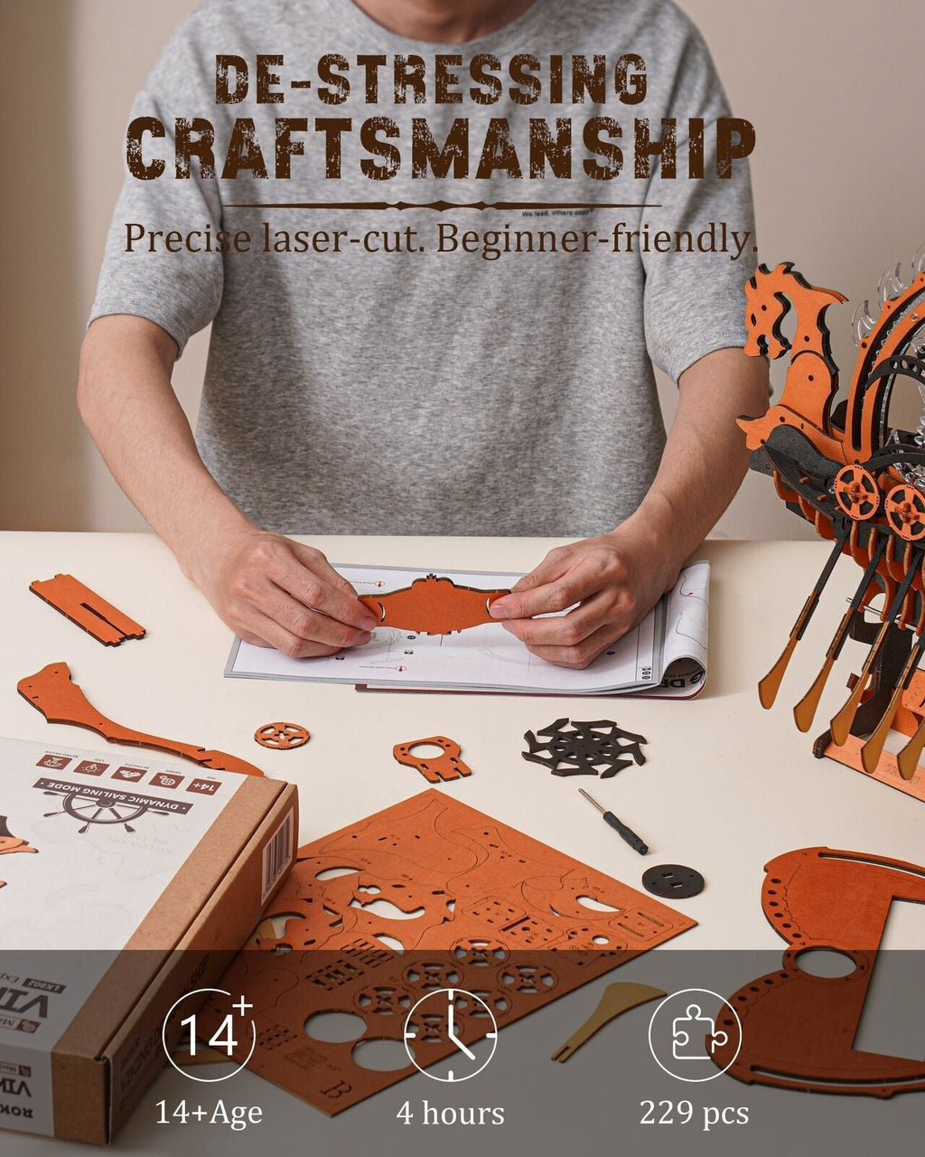 ROKR Dragon Boat Electric Mechanical 3D Wooden Puzzle Toys Games Teens Gift Shopifynow