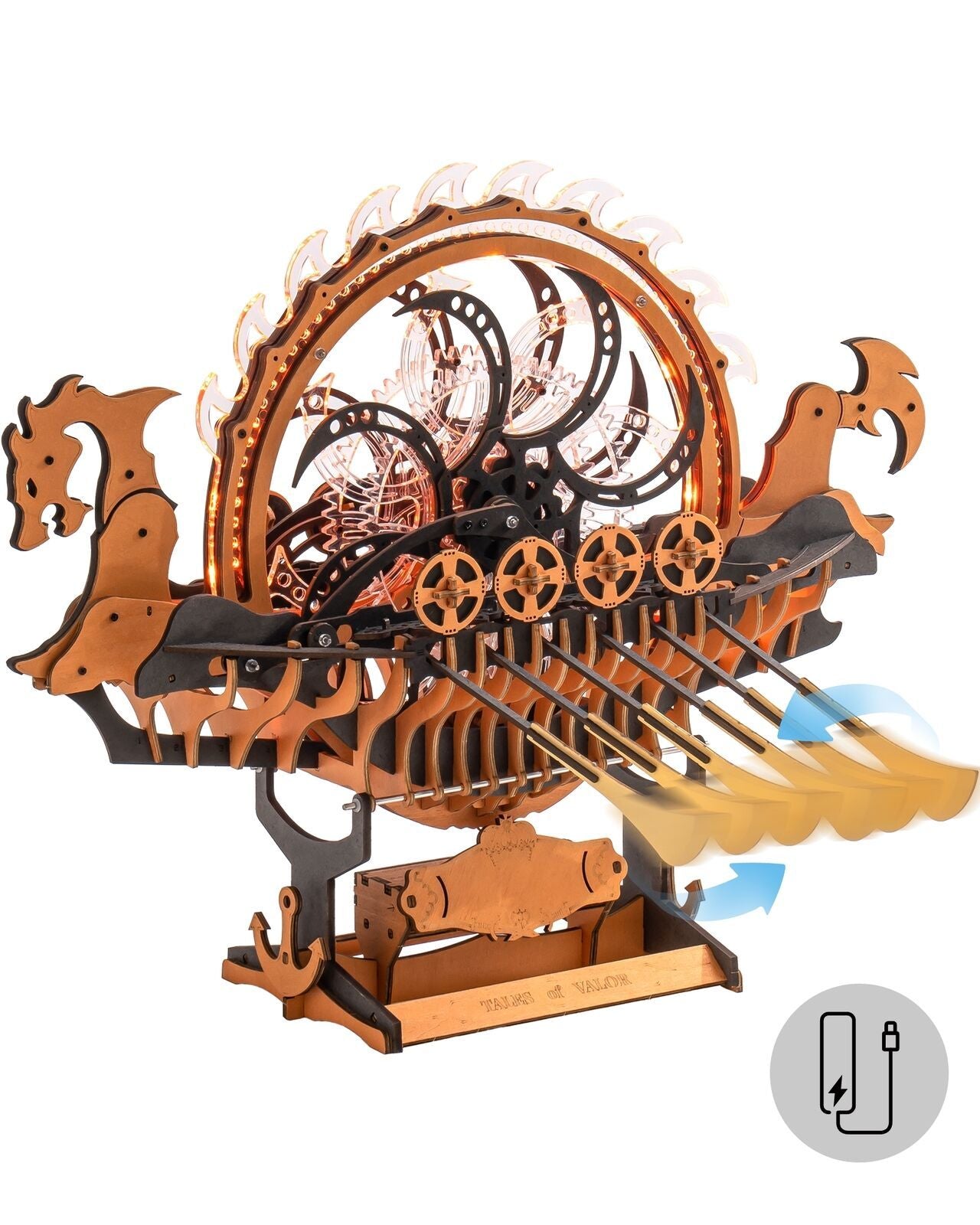 ROKR Dragon Boat Electric Mechanical 3D Wooden Puzzle Toys Games Teens Gift Shopifynow