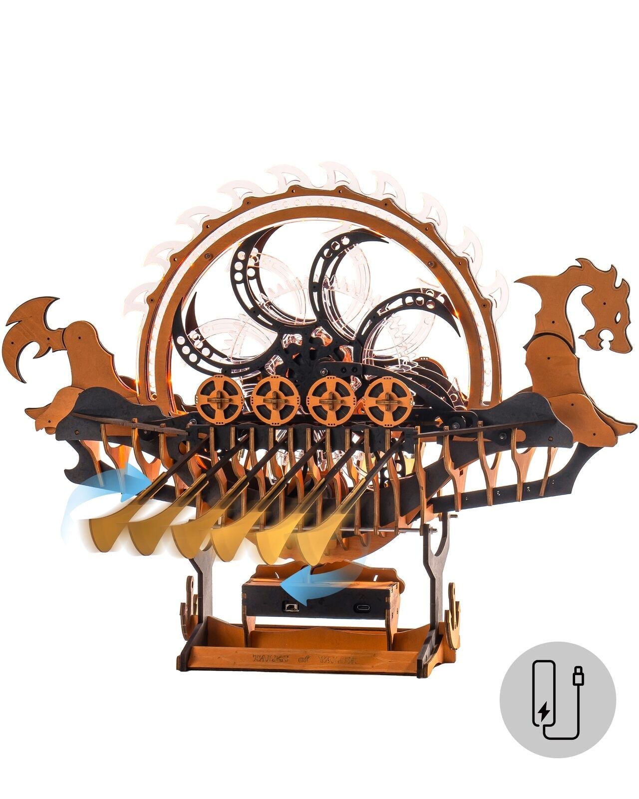 ROKR Dragon Boat Electric Mechanical 3D Wooden Puzzle Toys Games Teens Gift Shopifynow