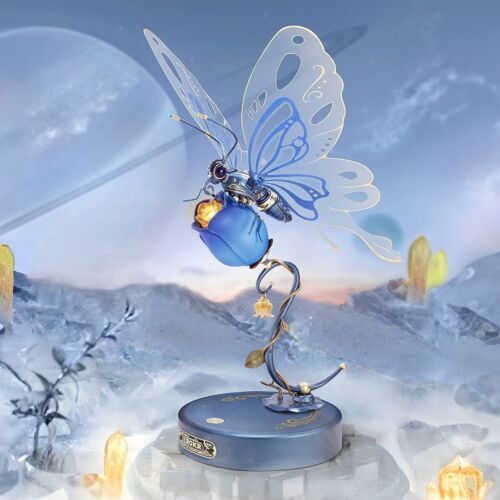 ROKR Starry Blue Mechanical Butterfly Plastic 3D Puzzle DIY Model Kid Xmas Gifts Shopifynow