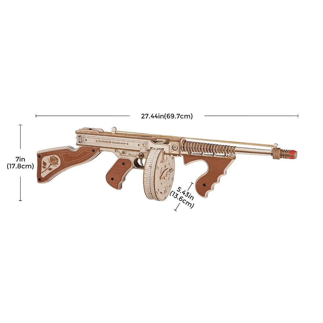 Rokr Thompson Submachine Gun Toy Gift For Boys Wooden Puzzle LQB01 Firing Model Shopifynow