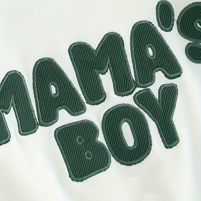 Toddler Baby Boy Clothes 'Mama's Boy' Print Long Sleeve Sweatshirt Tops Trousers Set Casual Cute Outfit Shopifynow