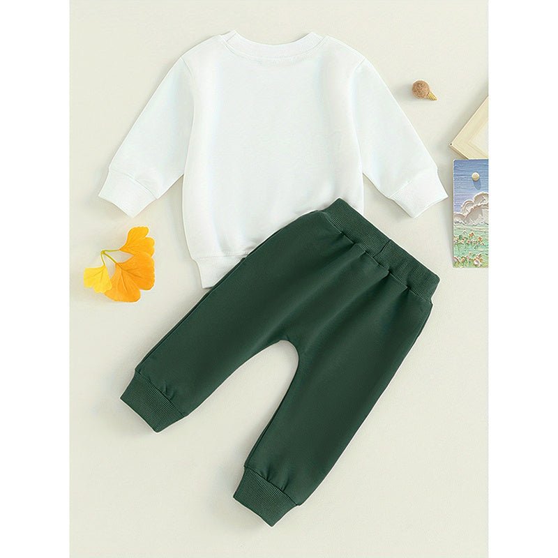 Toddler Baby Boy Clothes 'Mama's Boy' Print Long Sleeve Sweatshirt Tops Trousers Set Casual Cute Outfit Shopifynow