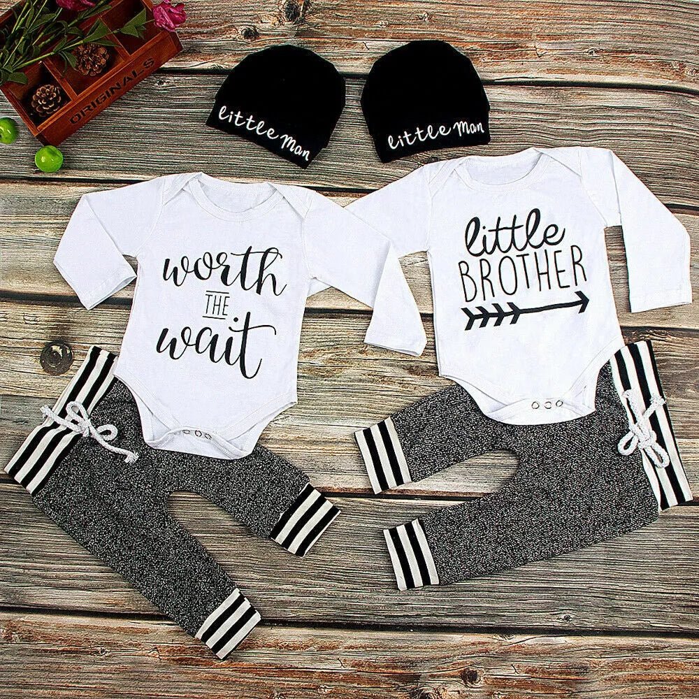 US Newborn Baby Boy Girl Tops Romper Bodysuit Jumpsuit Pants Outfits Clothes Set Shopifynow