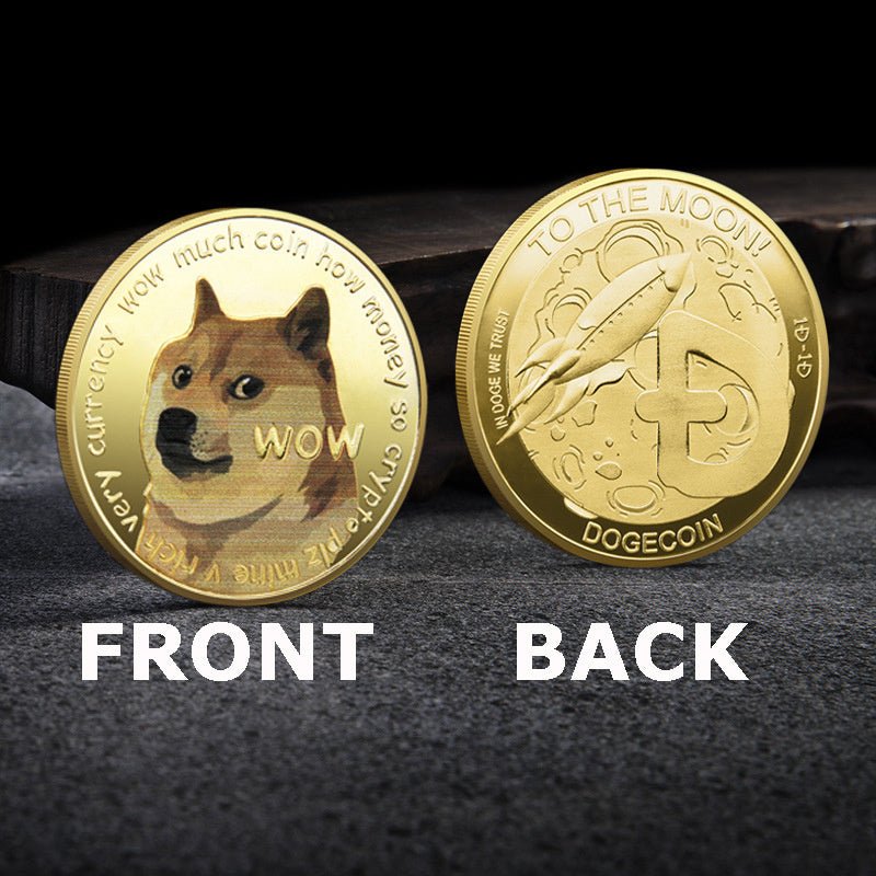 WOW Dogecoin To The Moon In Doge We Trust Gold Plated Commemorative Coins Cute Dog Pattern Printed Cllection Gifts Shopifynow