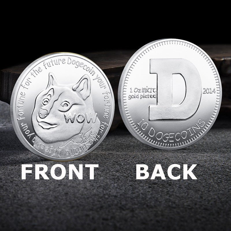 WOW Dogecoin To The Moon In Doge We Trust Gold Plated Commemorative Coins Cute Dog Pattern Printed Cllection Gifts Shopifynow
