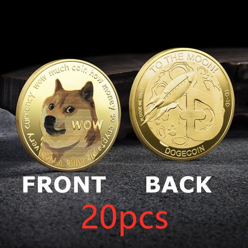 WOW Dogecoin To The Moon In Doge We Trust Gold Plated Commemorative Coins Cute Dog Pattern Printed Cllection Gifts Shopifynow