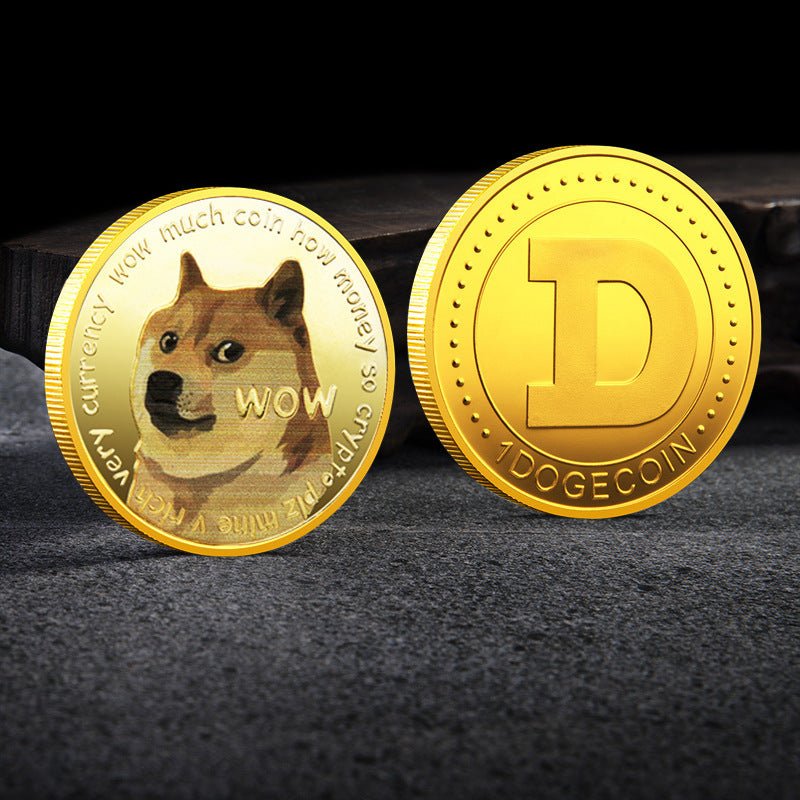 WOW Dogecoin To The Moon In Doge We Trust Gold Plated Commemorative Coins Cute Dog Pattern Printed Cllection Gifts Shopifynow