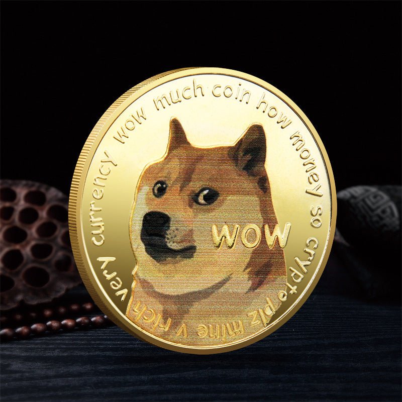 WOW Dogecoin To The Moon In Doge We Trust Gold Plated Commemorative Coins Cute Dog Pattern Printed Cllection Gifts Shopifynow