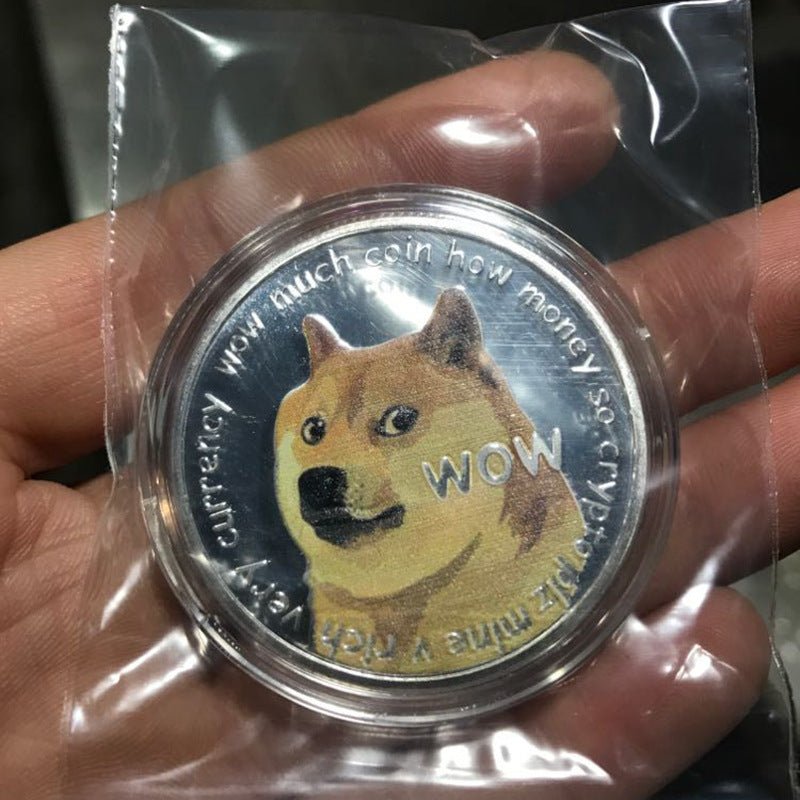 WOW Dogecoin To The Moon In Doge We Trust Gold Plated Commemorative Coins Cute Dog Pattern Printed Cllection Gifts Shopifynow